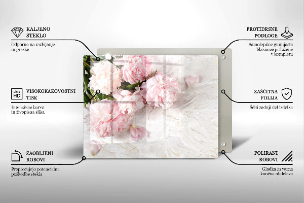 Protège plaque de cuisson Fleurs de roses délicates