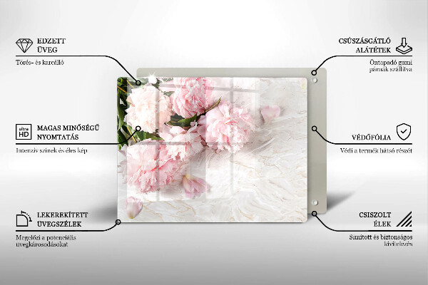 Protège plaque de cuisson Fleurs de roses délicates