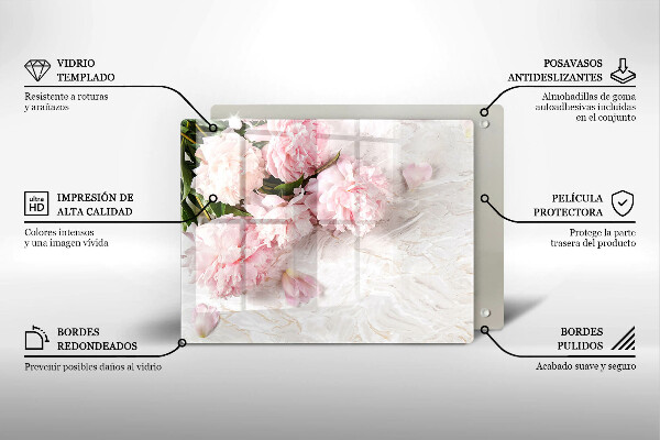 Protège plaque de cuisson Fleurs de roses délicates