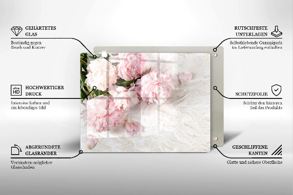 Protège plaque de cuisson Fleurs de roses délicates