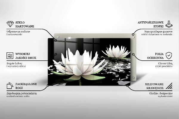 Protège plaque de cuisson Lys blancs sur l'eau