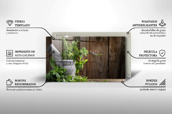 Protège plaque de cuisson Plantes herbes et bois