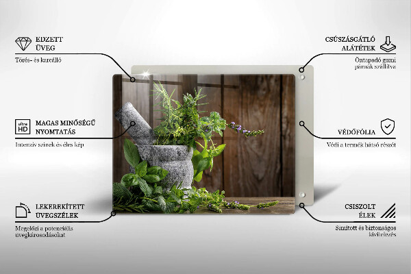 Protège plaque de cuisson Plantes herbes et bois