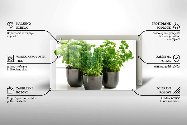 Protège plaque de cuisson Pots aux herbes