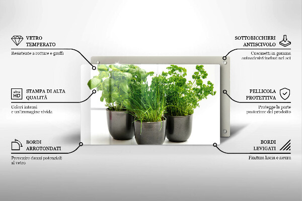 Protège plaque de cuisson Pots aux herbes