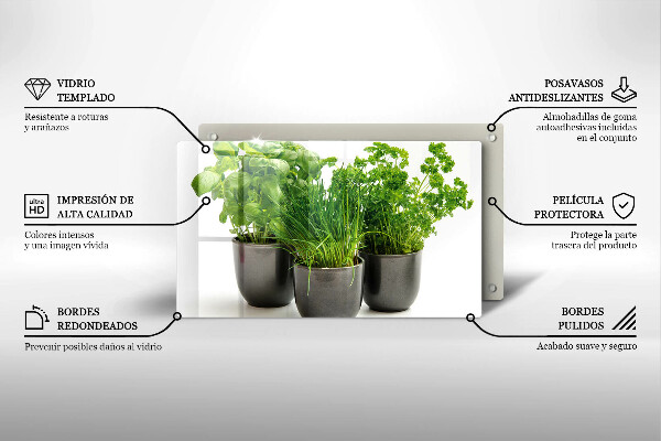 Protège plaque de cuisson Pots aux herbes