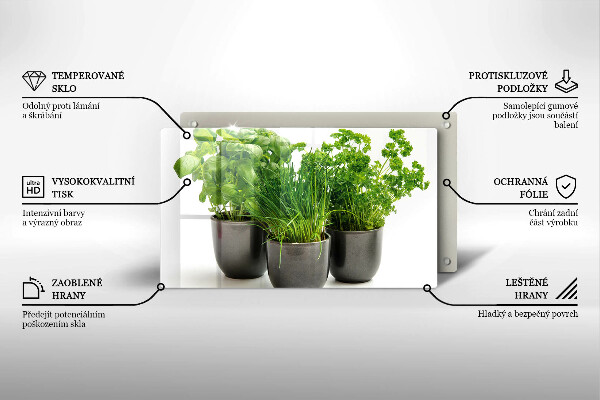 Protège plaque de cuisson Pots aux herbes