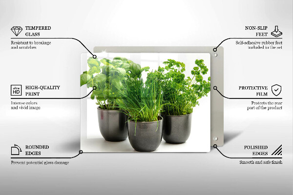 Protège plaque de cuisson Pots aux herbes