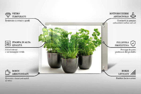 Protège plaque de cuisson Pots aux herbes