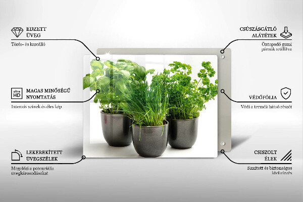 Protège plaque de cuisson Pots aux herbes