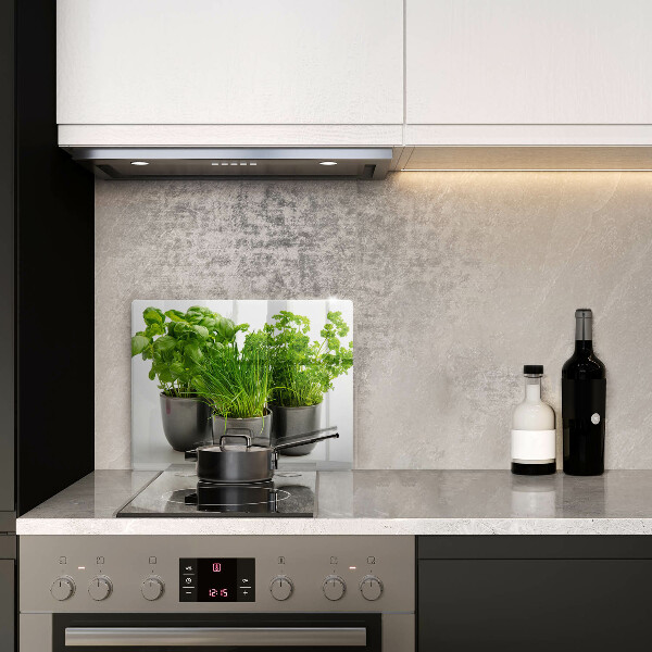 Protège plaque de cuisson Pots aux herbes