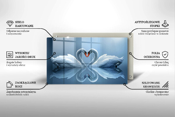 Protège plaque de cuisson Deux coeurs de cygne