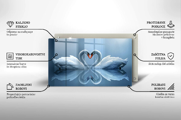 Protège plaque de cuisson Deux coeurs de cygne