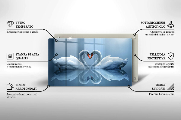 Protège plaque de cuisson Deux coeurs de cygne