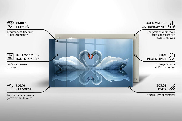 Protège plaque de cuisson Deux coeurs de cygne