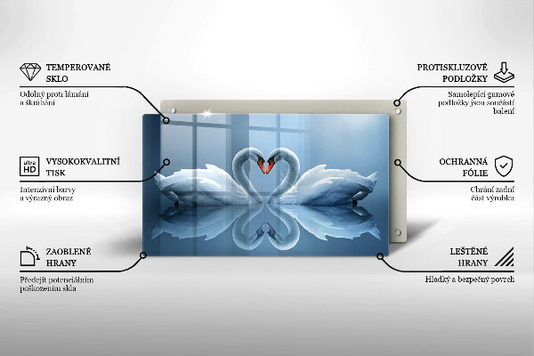 Protège plaque de cuisson Deux coeurs de cygne