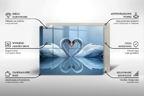 Protège plaque de cuisson Deux coeurs de cygne