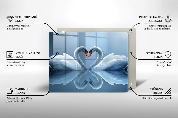 Protège plaque de cuisson Deux coeurs de cygne