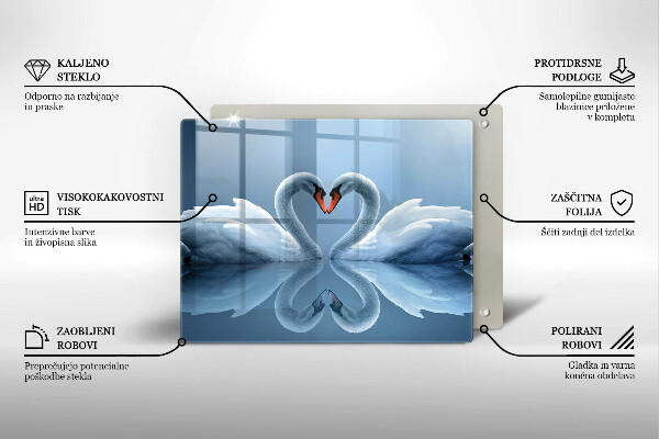 Protège plaque de cuisson Deux coeurs de cygne