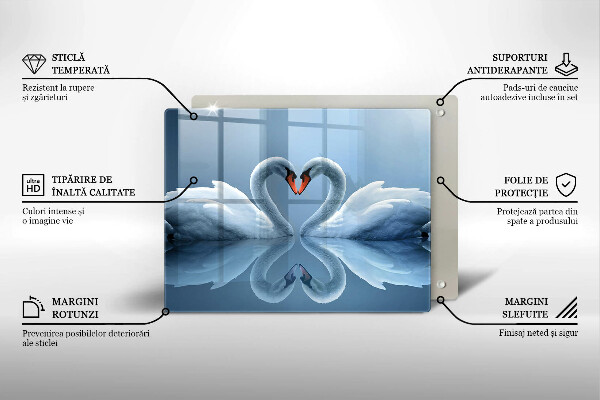 Protège plaque de cuisson Deux coeurs de cygne