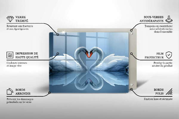 Protège plaque de cuisson Deux coeurs de cygne