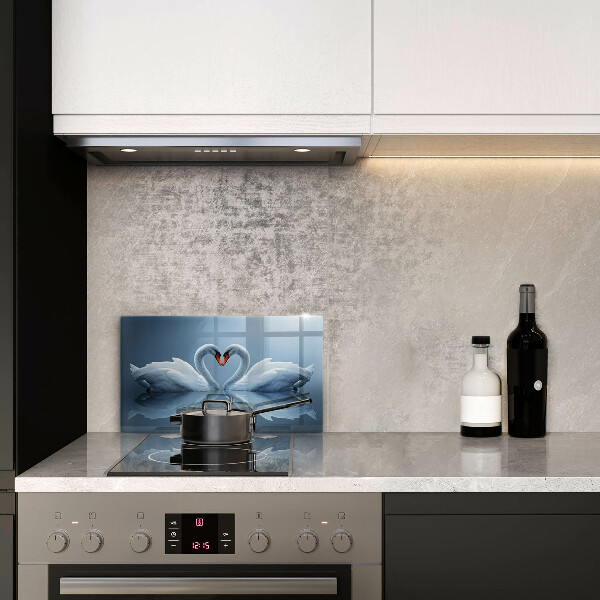 Protège plaque de cuisson Deux coeurs de cygne