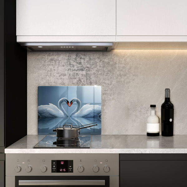 Protège plaque de cuisson Deux coeurs de cygne