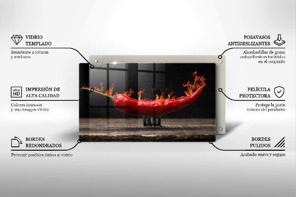 Protège plaque de cuisson Piment fort