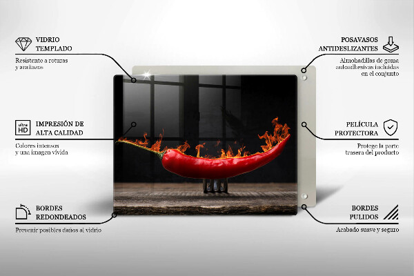 Protège plaque de cuisson Piment fort