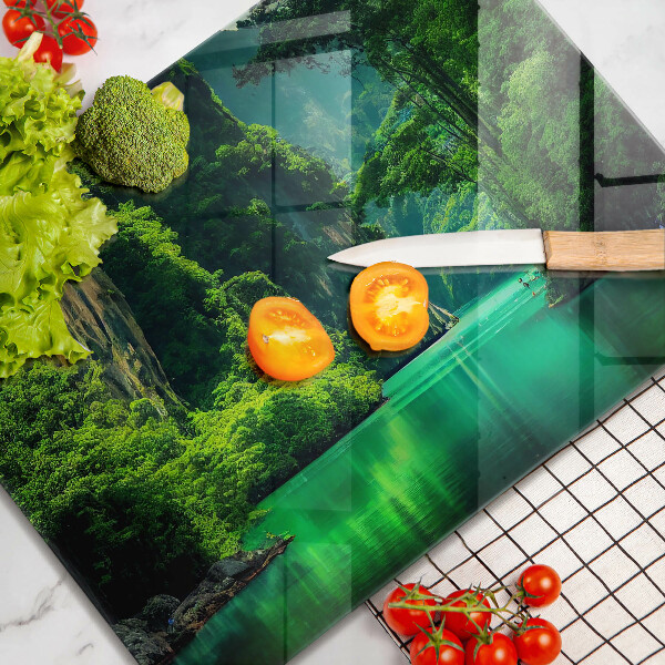 Protège plaque de cuisson Paysage lagon