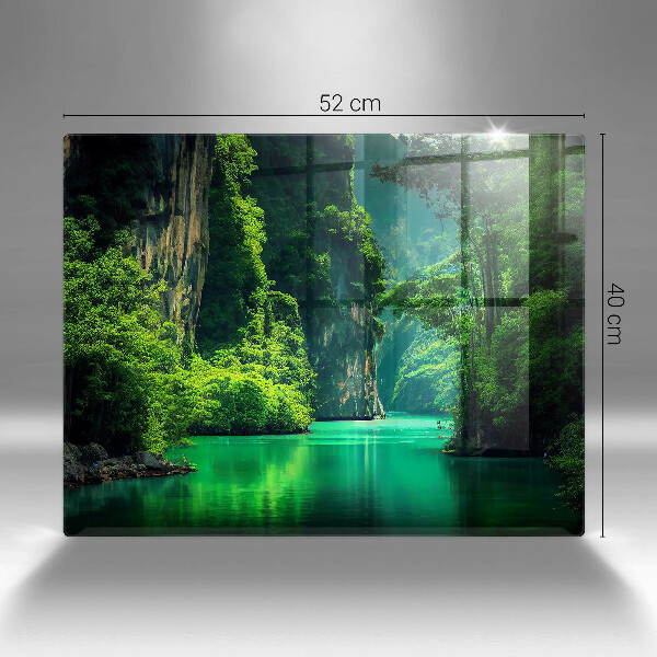 Protège plaque de cuisson Paysage lagon