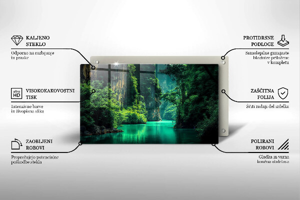 Protège plaque de cuisson Paysage lagon