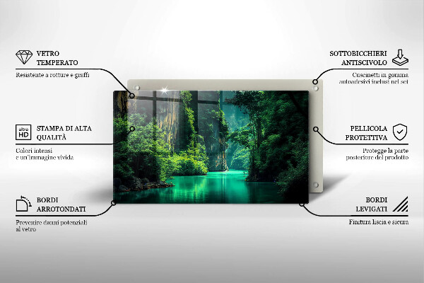 Protège plaque de cuisson Paysage lagon