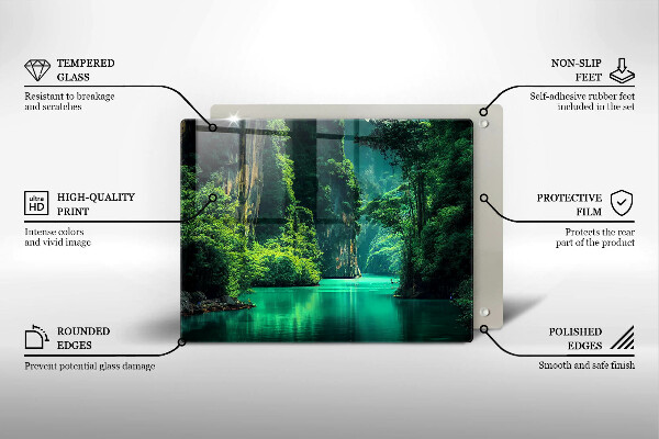 Protège plaque de cuisson Paysage lagon