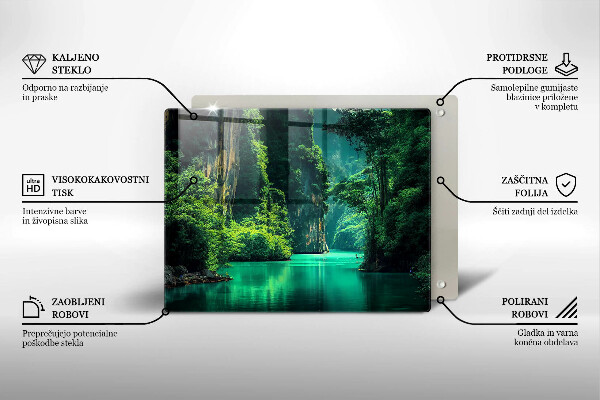 Protège plaque de cuisson Paysage lagon