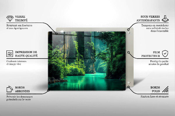 Protège plaque de cuisson Paysage lagon