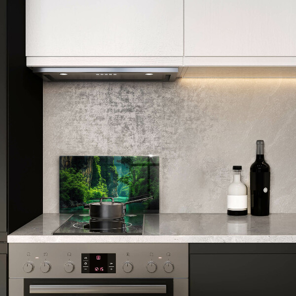 Protège plaque de cuisson Paysage lagon