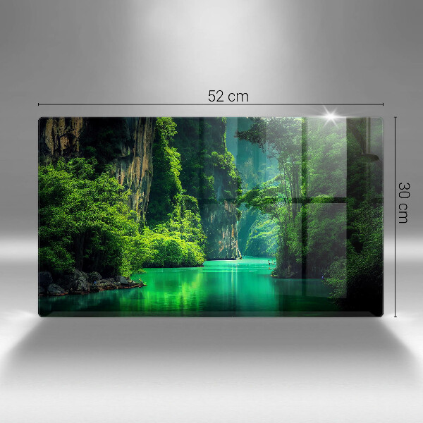 Protège plaque de cuisson Paysage lagon