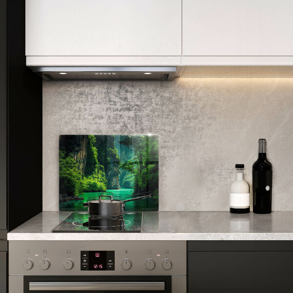 Protège plaque de cuisson Paysage lagon