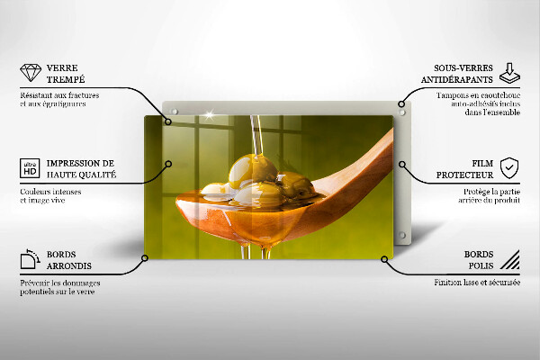 Protège plaque de cuisson Huile d'olive et olives