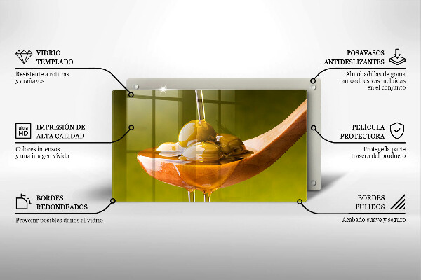 Protège plaque de cuisson Huile d'olive et olives