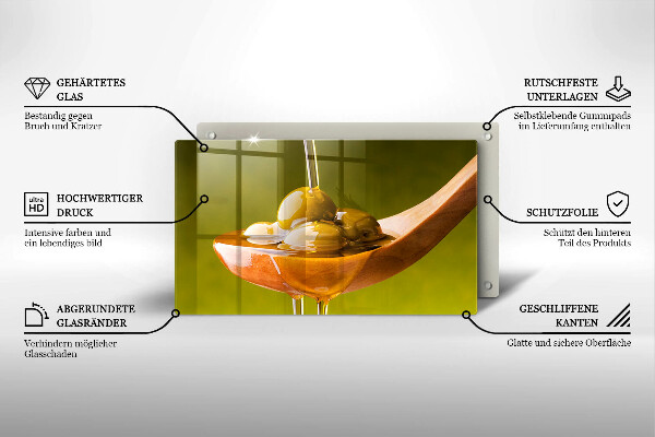 Protège plaque de cuisson Huile d'olive et olives