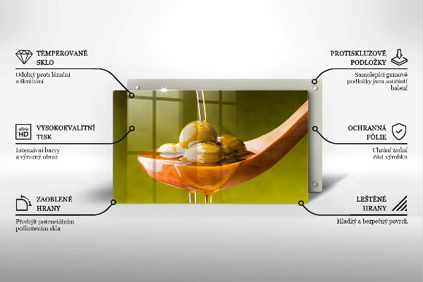 Protège plaque de cuisson Huile d'olive et olives