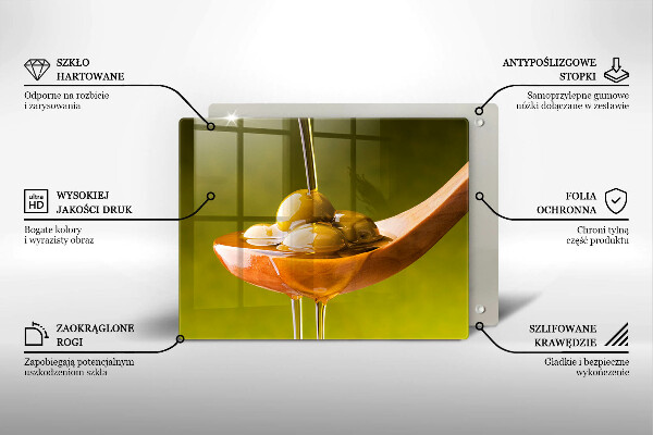 Protège plaque de cuisson Huile d'olive et olives