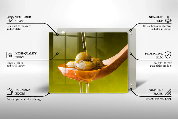 Protège plaque de cuisson Huile d'olive et olives