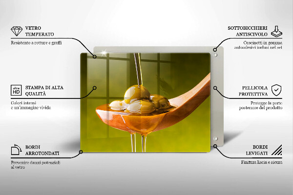 Protège plaque de cuisson Huile d'olive et olives