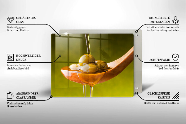 Protège plaque de cuisson Huile d'olive et olives