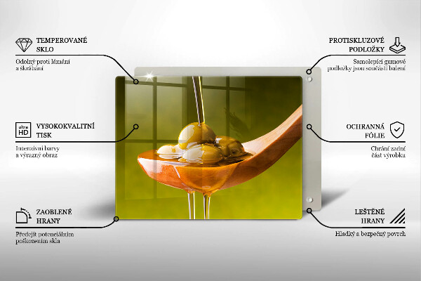 Protège plaque de cuisson Huile d'olive et olives