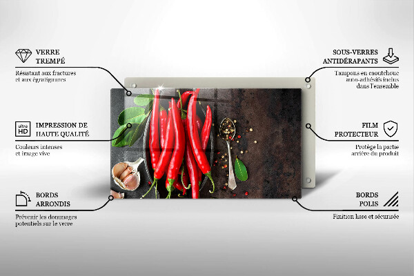 Protège plaque de cuisson Piments rouges