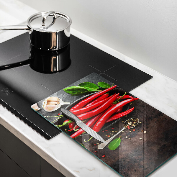 Protège plaque de cuisson Piments rouges